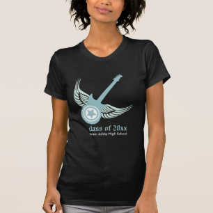 石! カスタムなギターの卒業のTシャツ(青い) Tシャツ