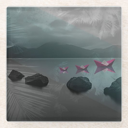 石 ガラスコースター (正面)