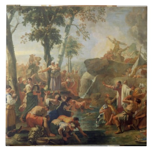 石(キャンバスの油)からのモーゼのスケッチ水 タイル (正面)