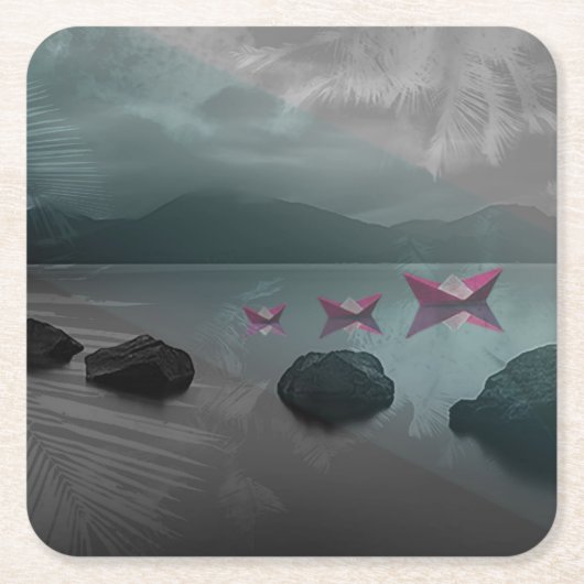 石 スクエアペーパーコースター (正面)