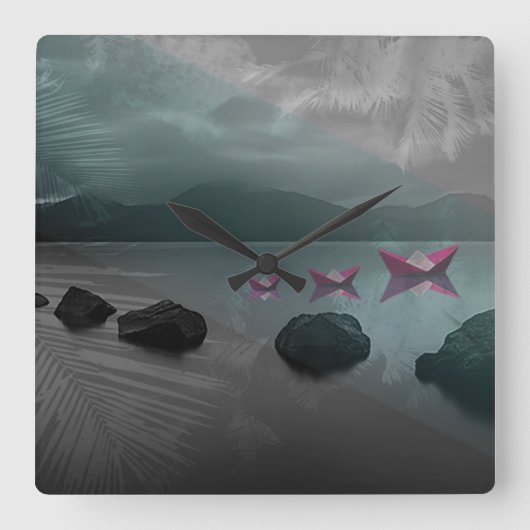 石 スクエア壁時計 (正面)