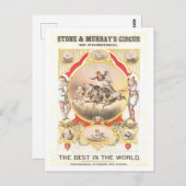 石&マレー・サーカスのヴィンテージポスター ポストカード (正面/裏面)