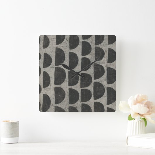 石 – 半円 スクエア壁時計 (ホーム)
