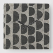 石 – 半円 スクエア壁時計 (正面)