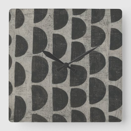 石 – 半円 スクエア壁時計 (正面)