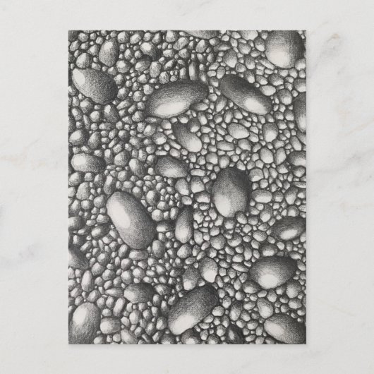 石 岩 石鉛筆画 オリジナルアート ポストカード (正面)