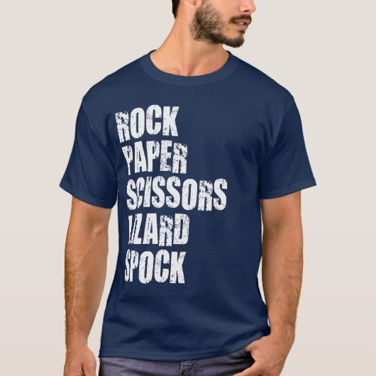 石、紙、はさみ、トカゲ、Spockおよび規則 Tシャツ (正面)