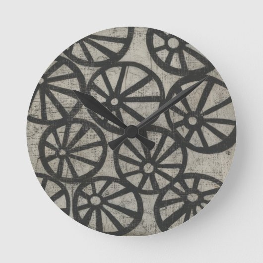 石-車輪 ラウンド壁時計 (正面)