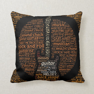 石nロールギター奏者の単語の芸術 クッション
