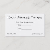 砂および石の名刺-アポイントメント 予約カード (裏面)