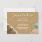 砂および貝のビーチは日付カードを救います セーブザデート (正面)