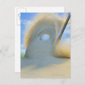 砂からゴルフボールを打ち出す砂のくさび ポストカード (正面/裏面)