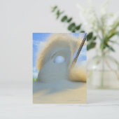 砂からゴルフボールを打ち出す砂のくさび ポストカード (スタンド正面)