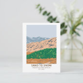 砂から雪へのナショナルモニュメントカリフォルニアヴィンテージ ポストカード (スタンド正面)