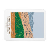 砂から雪へのナショナルモニュメントカリフォルニアヴィンテージ マグネット (横)