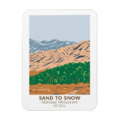 砂から雪へのナショナルモニュメントカリフォルニアヴィンテージ マグネット (縦)