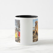 砂が付いているビーチの犬のポートレートは、オタワもてあそびます、 マグカップ (中央)