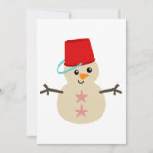 砂で作ったかわいい雪だるま 帽子にシャベル シーズンカード (正面)