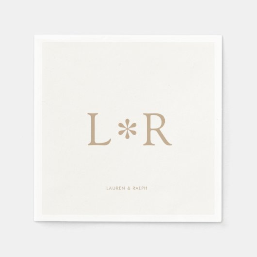 砂とアイボリー | スタイリッシュモダン スタンダードカクテルナプキン (正面)