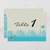 砂とアクアのテーブ結婚ル番号の海辺 ポストカード (正面/裏面)