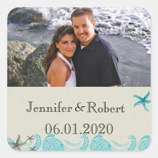 砂とアクアの海結婚辺 スクエアシール (正面)