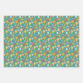 砂とドードルのオーナメントと漫画の貝殻 ラッピングペーパーシート (正面3)