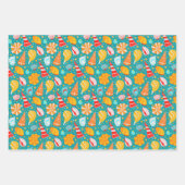 砂とドードルのオーナメントと漫画の貝殻 ラッピングペーパーシート (正面)