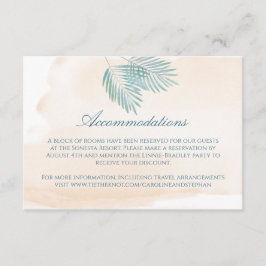 砂とパームビーチのウェディング エンクロージャーカード