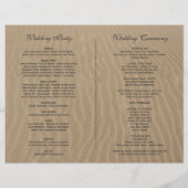 砂とヒトデのビーチウェディングプログラム チラシ (裏面)