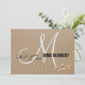 砂とヒトデのビーチ モノグラム リングベアラー (スタンド正面)