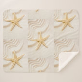 砂とヒトデの自然のニュートラル色 シェルパブランケット (正面(横))