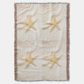 砂とヒトデの自然のニュートラル色 スローブランケット (正面縦)