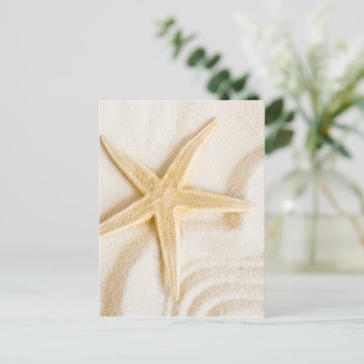 砂とヒトデの自然のニュートラル色 ポストカード (スタンド正面)