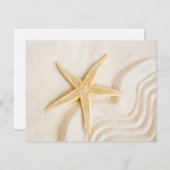 砂とヒトデの自然のニュートラル色 出欠カード (正面/裏面)