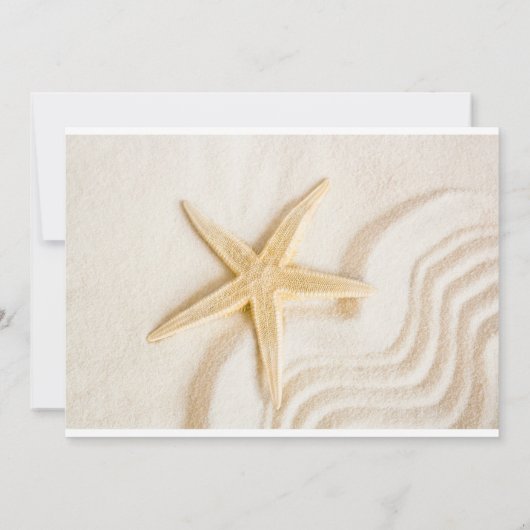 砂とヒトデの自然のニュートラル色 招待状 (裏面)