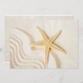 砂とヒトデの自然のニュートラル色 招待状 (正面/裏面)