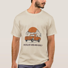 砂と後悔に支えられた砂漠キャンプ Tシャツ