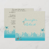 砂と水のブルー 記念日招待状 招待状 (正面/裏面)