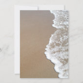 砂と泡のビーチ写真、タイポグラフィ結婚の1 招待状 (裏面)