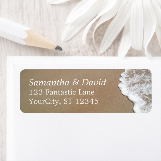 砂と泡のビーチ結婚写真2 ラベル (インサイチュ)