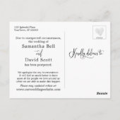 砂と泡の延期されたビーチ結婚式の更新 ポストカード (裏面)