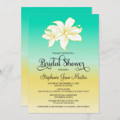 砂と海のカラーグラデーションブライダルシャワー 招待状 (正面/裏面)