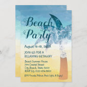 砂と海のビーチでのリトリート招待状 招待状 (正面/裏面)