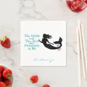 砂と海のビーチマーメイドサンダー_コーブ スタンダードカクテルナプキン (インサイチュ)