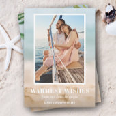 砂と海のビーチ写真クリスマス シーズンカード