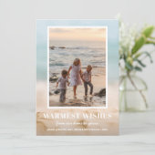 砂と海のビーチ写真クリスマス シーズンカード (スタンド正面)