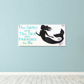 砂と海の人魚の巻きキャンバス キャンバスプリント (インサイチュ (ウッドフロア))