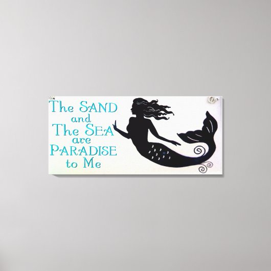 砂と海の人魚の巻きキャンバス キャンバスプリント (正面)