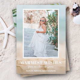 砂と海の写真クリスマス シーズンカード