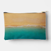 砂と海の海岸線写真パーソナライズされた アクセサリーポーチ (裏面)